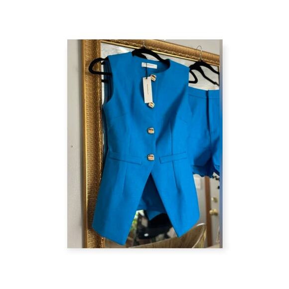 Blue Sleeveless Blazer & Shorts Set Commense  – NWT, Size Small - Picture 5 of 6
